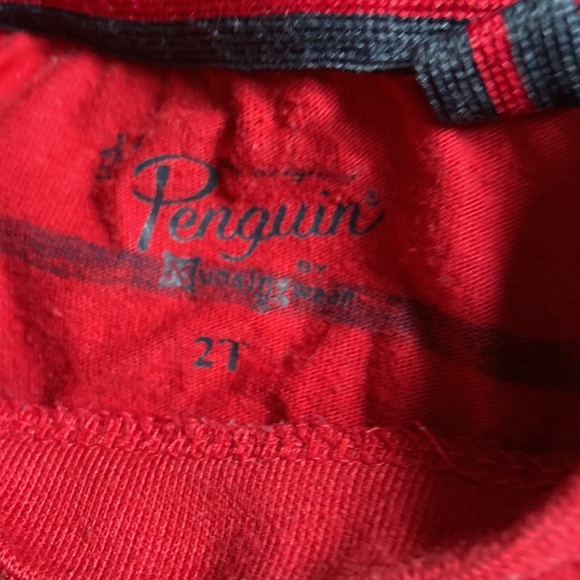 Penguin toddler 2T New red with blue stripes penguin logo on front - Picture 3 of 6